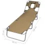 Folding lounger with head cushion and adjustable backrest gray by vidaXL, Loungers - Ref: Foro24-44296, Price: 68,93 €, Disco...