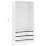 Armario de madera contrachapada blanco 100x50x200 cm de vidaXL, Armarios roperos - Ref: Foro24-800603, Precio: 220,56 €, Desc...