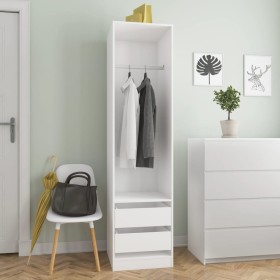 Armario con cajones de madera contrachapada blanco 50x50x200 cm de vidaXL, Armarios roperos - Ref: Foro24-800612, Precio: 142...