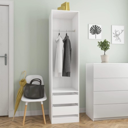 Armario con cajones de madera contrachapada blanco 50x50x200 cm de vidaXL, Armarios roperos - Ref: Foro24-800612, Precio: 142...