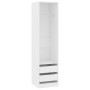 Armario con cajones de madera contrachapada blanco 50x50x200 cm de vidaXL, Armarios roperos - Ref: Foro24-800612, Precio: 142...