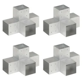 Post connectors in X 4 pcs galvanized metal 101x101 mm by vidaXL, fence posts - Ref: Foro24-145484, Price: 86,47 €, Discount: %