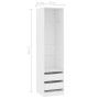 Armario con cajones de madera contrachapada blanco 50x50x200 cm de vidaXL, Armarios roperos - Ref: Foro24-800612, Precio: 142...