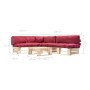 Muebles de palets de jardín con cojines rojos 4 piezas madera de vidaXL, Conjuntos de jardín - Ref: Foro24-277489, Precio: 41...