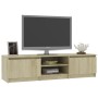 Mueble TV madera contrachapada color roble Sonoma 140x40x35,5cm de vidaXL, Muebles TV - Ref: Foro24-800651, Precio: 74,86 €, ...
