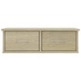 Estante cajones pared contrachapada color roble 60x26x18,5cm de vidaXL, Estantes y estanterías - Ref: Foro24-800588, Precio: ...