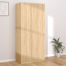 Armario de madera contrachapada color roble Sonoma 90x52x200 cm de vidaXL, Armarios roperos - Ref: Foro24-800633, Precio: 189...
