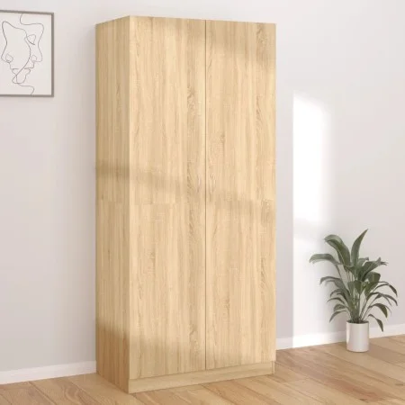 Armario de madera contrachapada color roble Sonoma 90x52x200 cm de vidaXL, Armarios roperos - Ref: Foro24-800633, Precio: 186...