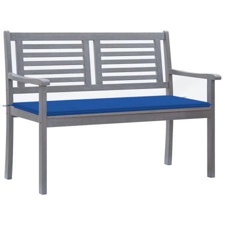 Banco de jardín 2 plazas madera eucalipto gris y cojín 120 cm de vidaXL, Bancos de jardín - Ref: Foro24-3061033, Precio: 191,...