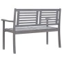 Banco de jardín 2 plazas madera eucalipto gris y cojín 120 cm de vidaXL, Bancos de jardín - Ref: Foro24-3061033, Precio: 191,...