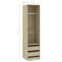 Armario cajones contrachapada color roble sonoma 50x50x200 cm de vidaXL, Armarios roperos - Ref: Foro24-800615, Precio: 138,1...
