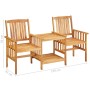 Sillas y mesita de jardín con cojines madera maciza acacia de vidaXL, Conjuntos de jardín - Ref: Foro24-3061293, Precio: 150,...