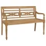 Banco Batavia madera maciza de teca con cojín crema 120 cm de vidaXL, Bancos de jardín - Ref: Foro24-3062156, Precio: 215,48 ...