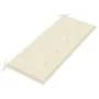 Banco Batavia madera maciza de teca con cojín crema 120 cm de vidaXL, Bancos de jardín - Ref: Foro24-3062156, Precio: 215,48 ...