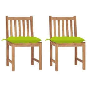 Garden chairs 2 units solid teak wood with cushions by vidaXL, Garden chairs - Ref: Foro24-3062942, Price: 231,21 €, Discount: %