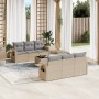 Set sofás de jardín 7 piezas y cojines ratán sintético beige en Conjuntos de jardín | Comprar online en Foru.es