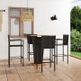 Conjunto de bar para jardín 5 piezas negro de vidaXL, Conjuntos de jardín - Ref: Foro24-3064866, Precio: 369,05 €, Descuento: %