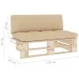 Central sofa made of pallets for impregnated pine wood garden by vidaXL, Modular outdoor sofas - Ref: Foro24-3066532, Price: ...