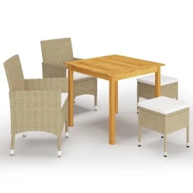 Juego de comedor de jardín de 5 piezas beige de vidaXL, Conjuntos de jardín - Ref: Foro24-3067685, Precio: 312,65 €, Descuent...