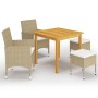 Juego de comedor de jardín de 5 piezas beige de vidaXL, Conjuntos de jardín - Ref: Foro24-3067685, Precio: 318,34 €, Descuent...