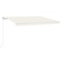 Toldo retráctil manual con LED crema 400x300 cm de vidaXL, Toldos - Ref: Foro24-3068902, Precio: 352,06 €, Descuento: %