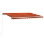 Toldo retráctil manual naranja y marrón 400x350 cm de vidaXL, Toldos - Ref: Foro24-3068980, Precio: 365,52 €, Descuento: %