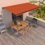 Toldo retráctil manual naranja y marrón 600x350 cm de vidaXL, Toldos - Ref: Foro24-3069240, Precio: 562,30 €, Descuento: %
