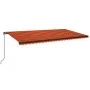 Toldo retráctil manual naranja y marrón 600x350 cm de vidaXL, Toldos - Ref: Foro24-3069240, Precio: 562,30 €, Descuento: %