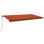 Toldo retráctil manual naranja y marrón 600x350 cm de vidaXL, Toldos - Ref: Foro24-3069240, Precio: 562,30 €, Descuento: %
