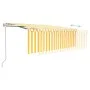 Toldo automático con persiana LED sensor viento amarillo 4x3 m de vidaXL, Toldos - Ref: Foro24-3069313, Precio: 646,76 €, Des...