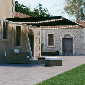 Toldo retráctil manual con LED gris antracita 400x300 cm de vidaXL, Toldos - Ref: Foro24-3069544, Precio: 481,66 €, Descuento: %