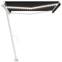 Toldo retráctil manual con LED gris antracita 400x300 cm de vidaXL, Toldos - Ref: Foro24-3069544, Precio: 481,66 €, Descuento: %