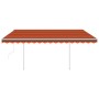 Toldo automático LED sensor de viento naranja y marrón 4x3,5 m de vidaXL, Toldos - Ref: Foro24-3070035, Precio: 717,40 €, Des...