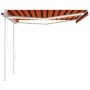 Toldo automático LED sensor de viento naranja y marrón 4x3,5 m de vidaXL, Toldos - Ref: Foro24-3070035, Precio: 717,40 €, Des...