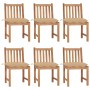 Sillas de jardín 6 unidades con cojines madera maciza de teca de vidaXL, Sillas de jardín - Ref: Foro24-3073133, Precio: 687,...
