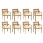Sillas Batavia 8 unidades madera maciza de teca con cojines de vidaXL, Sillas de jardín - Ref: Foro24-3073351, Precio: 1,00 €...