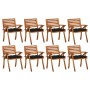 Sillas de jardín 8 uds madera maciza de teca con cojines de vidaXL, Sillas de jardín - Ref: Foro24-3075223, Precio: 766,56 €,...