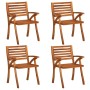 Sillas de jardín con cojines 4 unidades madera maciza de acacia de vidaXL, Sillas de jardín - Ref: Foro24-3075199, Precio: 51...