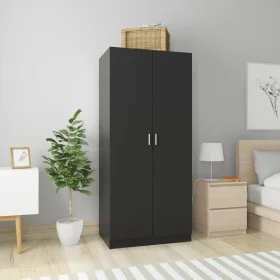 Armario de madera contrachapada negro 80x52x180 cm de vidaXL, Armarios roperos - Ref: Foro24-800622, Precio: 186,67 €, Descue...