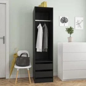 Black plywood cabinet with drawers 50x50x200 cm by vidaXL, Wardrobes - Ref: Foro24-800613, Price: 131,66 €, Discount: %