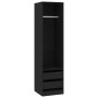 Armario con cajones de madera contrachapada negro 50x50x200 cm de vidaXL, Armarios roperos - Ref: Foro24-800613, Precio: 142,...