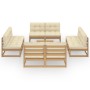 Muebles de jardín 9 piezas con cojines de madera de pino maciza de vidaXL, Conjuntos de jardín - Ref: Foro24-3076327, Precio:...