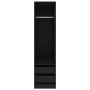 Armario con cajones de madera contrachapada negro 50x50x200 cm de vidaXL, Armarios roperos - Ref: Foro24-800613, Precio: 142,...