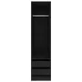 Armario con cajones de madera contrachapada negro 50x50x200 cm de vidaXL, Armarios roperos - Ref: Foro24-800613, Precio: 131,...