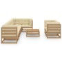 Juego de muebles de jardín 9 pzas y cojines madera maciza pino de vidaXL, Conjuntos de jardín - Ref: Foro24-3076712, Precio: ...