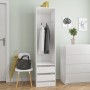 Armario con cajones de contrachapada blanco brillo 50x50x200 cm de vidaXL, Armarios roperos - Ref: Foro24-800618, Precio: 164...