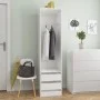 Armario con cajones de contrachapada blanco brillo 50x50x200 cm de vidaXL, Armarios roperos - Ref: Foro24-800618, Precio: 146...