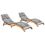 Tumbonas 2 unidades con cojines madera maciza de acacia de vidaXL, Tumbonas - Ref: Foro24-3077375, Precio: 369,63 €, Descuent...