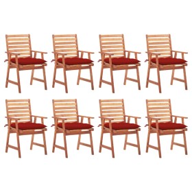 Sillas comedor de jardín y cojines 8 uds madera maciza acacia de vidaXL, Sillas de jardín - Ref: Foro24-3078395, Precio: 583,...