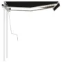 Toldo manual retráctil con luz LED gris antracita 3x2,5 m de vidaXL, Toldos - Ref: Foro24-3069904, Precio: 364,05 €, Descuent...